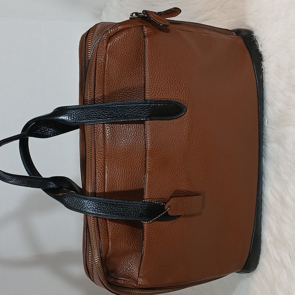 Coach Hamilton Brown Leather Double Zip  Men's Briefcase/ Shoulder Bag - Picture 13 of 16